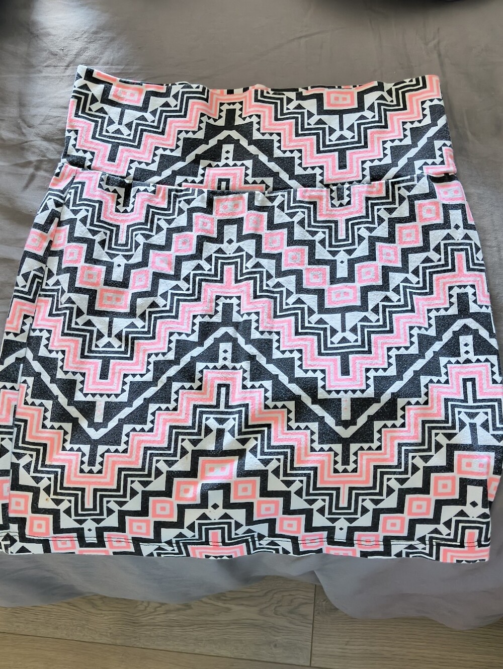 Charlotte Russe Pink and Black Aztec Mini Skirt